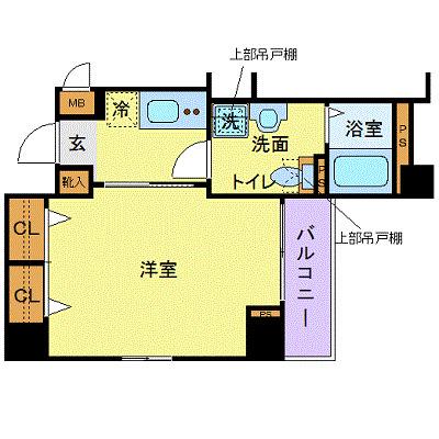 フェニックス日本橋浜町壱番館(1K/2階)の間取り写真