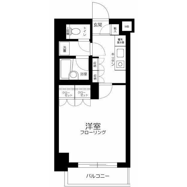 菱和パレス上馬(1K/4階)の間取り写真