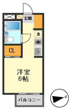 スカイコート金町第4(ワンルーム/3階)の間取り写真
