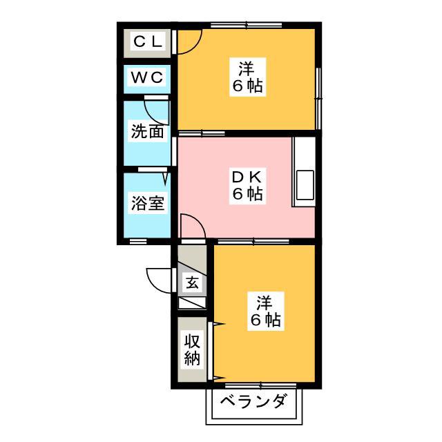 メゾンそれいゆ(2DK/1階)の間取り写真