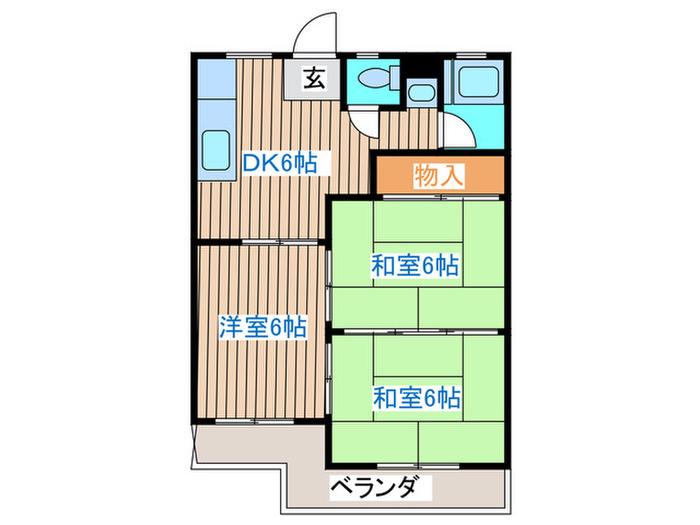 ABEコーポ(3DK/2階)の間取り写真