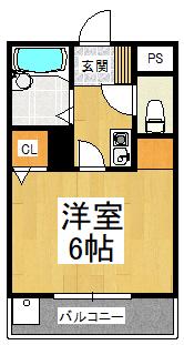 ベルメゾン一須賀I号館(ワンルーム/1階)の間取り写真