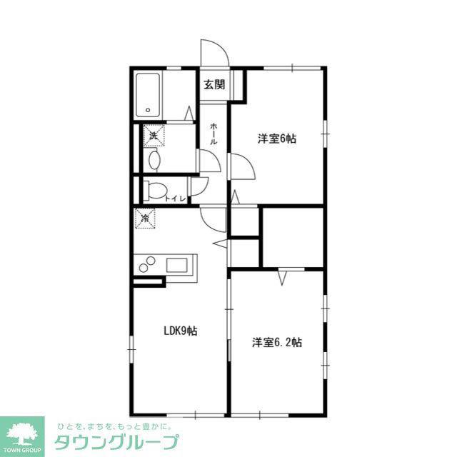 シャルム(2LDK/1階)の間取り写真