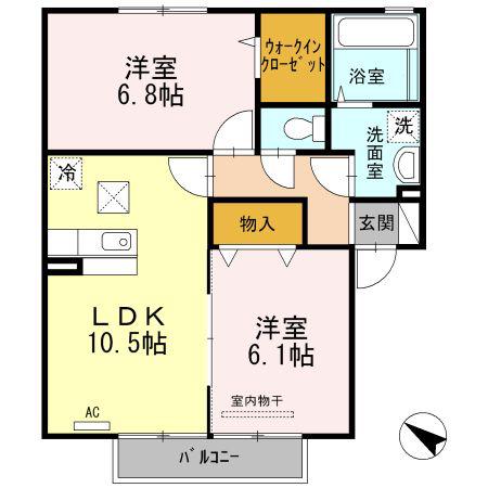 コーエイハイム(2LDK/1階)の間取り写真