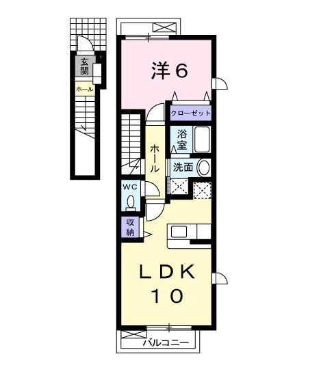 サンリット・ヴィラA(1LDK/2階)の間取り写真