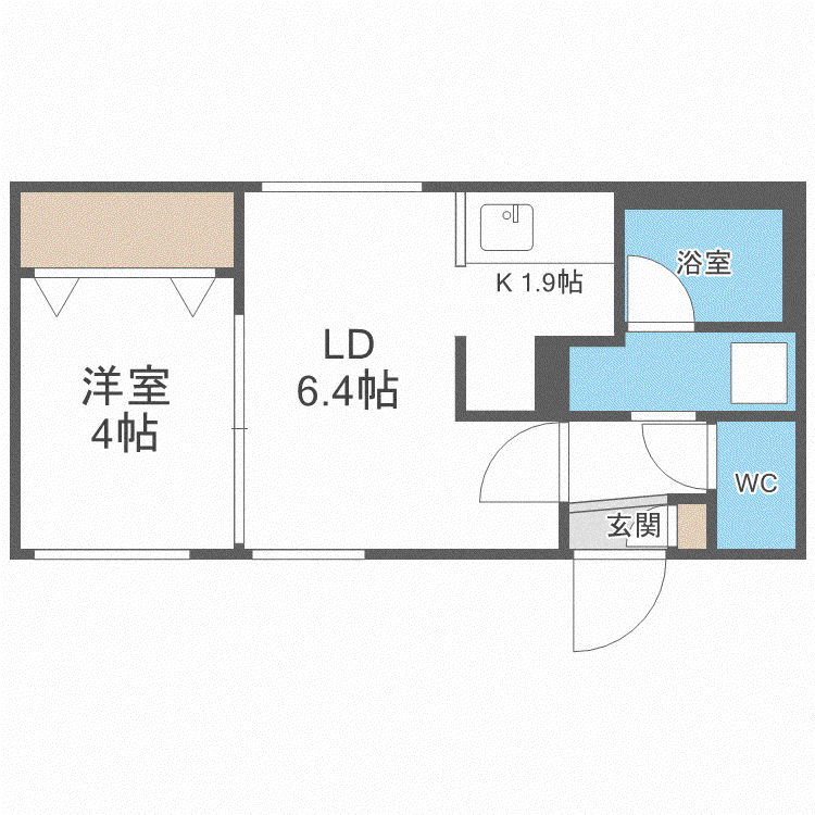 CHOICE RESIDENCE 美園4-3(1LDK/3階)の間取り写真