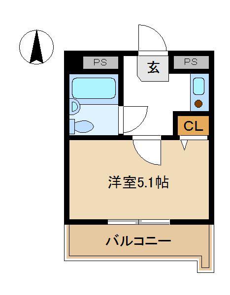 アソシエ横浜(1K/2階)の間取り写真
