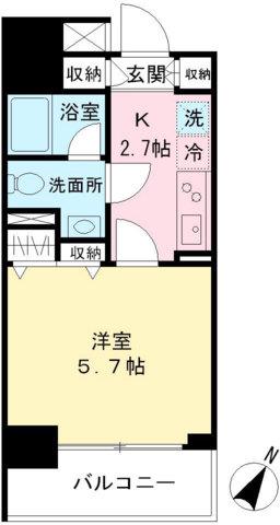 VIALATTEA笹塚(1K/9階)の間取り写真