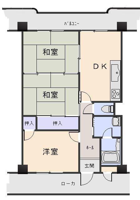 第2東宝ビル(2DK/6階)の間取り写真