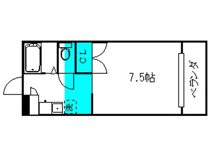 ステージK2(1K/1階)の間取り写真
