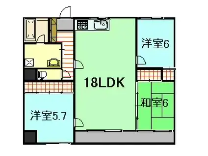 段原タカキビル(3LDK/8階)の間取り写真