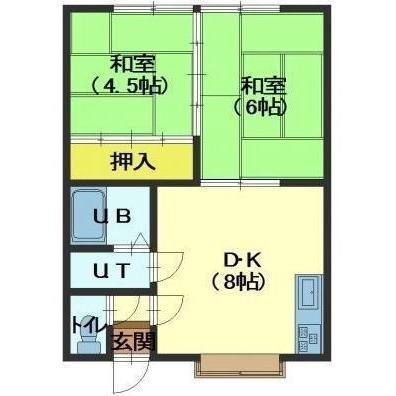ロピアナカムラ(2DK/2階)の間取り写真