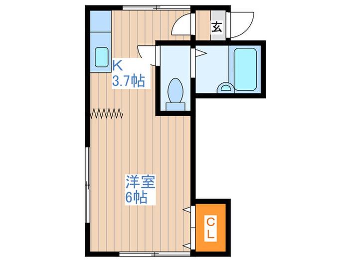 ハウス友(1K/3階)の間取り写真