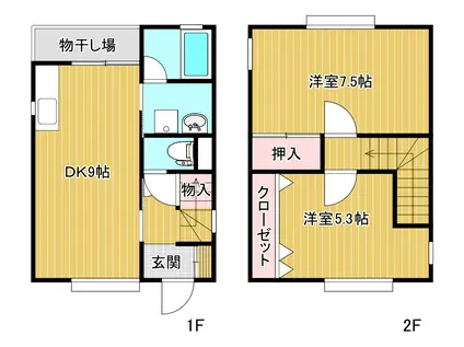 メゾン・ド・アンジェリークA棟(2DK/1階)の間取り写真
