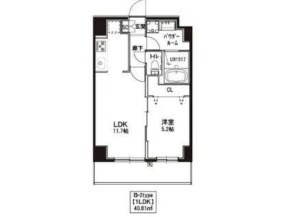 GRAZIA KAMATA(1LDK/5階)の間取り写真