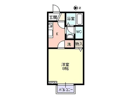 リヴェール(1K/1階)の間取り写真