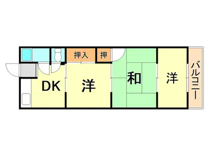 オークラハイツ(3DK/1階)の間取り写真