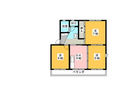 コーポ新富士(3DK/3階)の間取り写真
