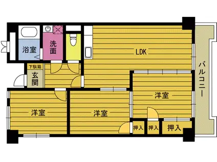 ファミール豊饒A(3LDK/1階)の間取り写真