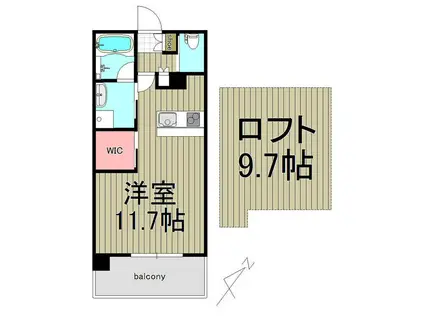 ESPACE NATUREL KAMAKURA(ワンルーム/6階)の間取り写真