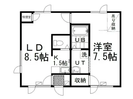 ゴールドハイツ(1LDK/1階)の間取り写真