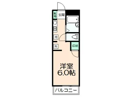 ハイツサザンクロスII(1K/1階)の間取り写真