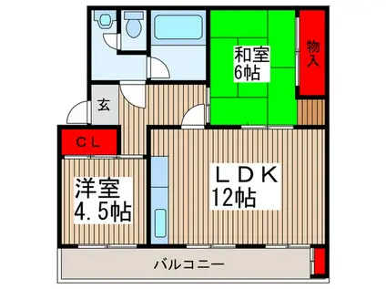 KSマンション(2LDK/2階)の間取り写真