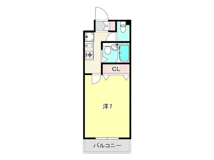 ロイヤルメゾン六甲道(1K/4階)の間取り写真