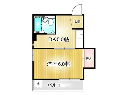 第33プロスパー志賀本通(1DK/3階)の間取り写真
