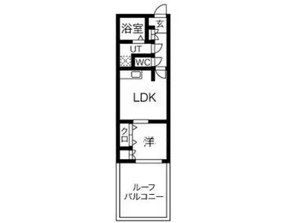 ローズマンション第2博多(1LDK/4階)の間取り写真
