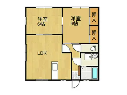 セフィラ北田(2LDK/1階)の間取り写真