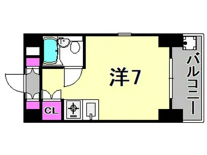 ハイツ大和II(ワンルーム/2階)の間取り写真