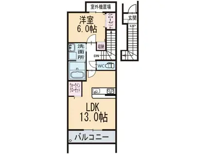 アリビオ(1LDK/2階)の間取り写真