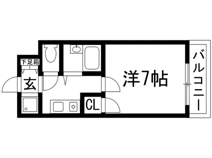 シティハウス仁川Ⅰ(1K/3階)の間取り写真