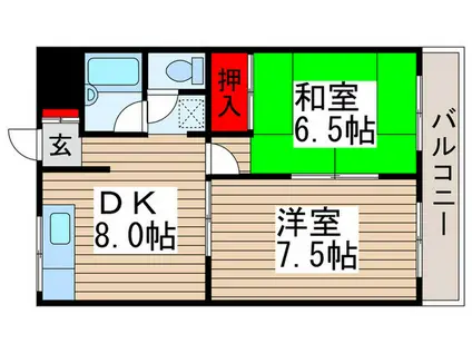 エトワール沖ノ根II(2DK/1階)の間取り写真