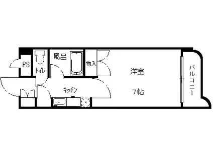 ロイヤルヒルズ上杉III(1K/4階)の間取り写真