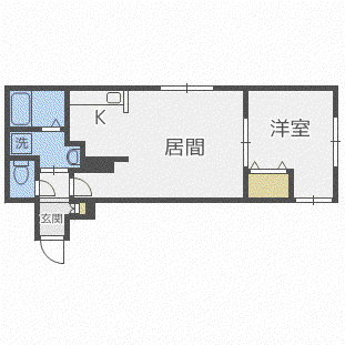 ラガー西町(1LDK/2階)の間取り写真