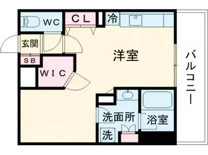 プレジール三ノ宮(1K/7階)の間取り写真