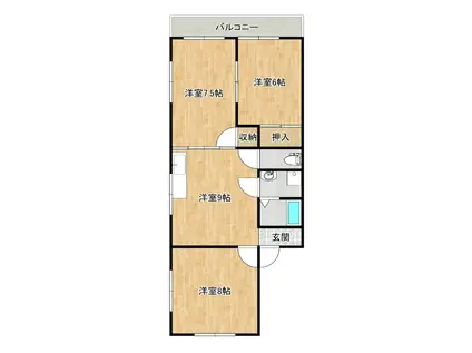 ロイヤルサルート(3LDK/4階)の間取り写真