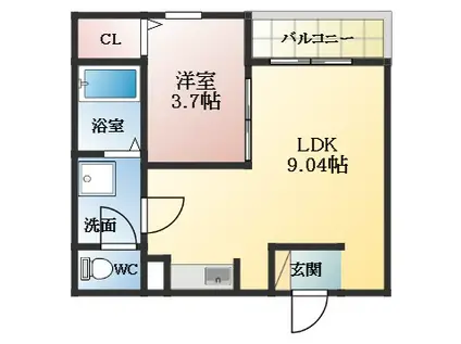 FSTYLE藤井寺西古室(1LDK/2階)の間取り写真