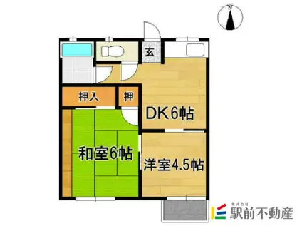 藤井コーポ(2DK/2階)の間取り写真