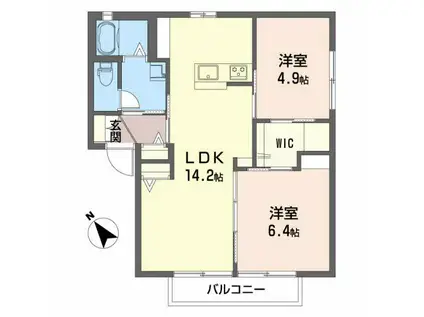シャーメゾK(2LDK/1階)の間取り写真