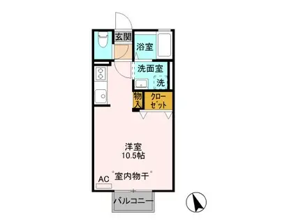 イノセントワールド 六番館(ワンルーム/2階)の間取り写真