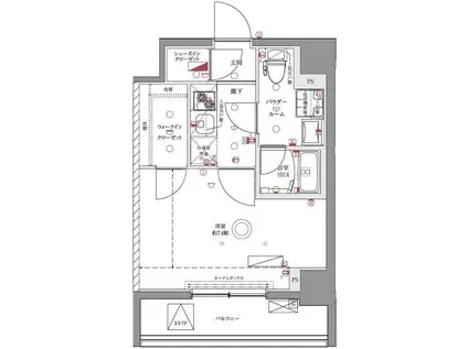 ユリカロゼAZ亀戸II(1K/2階)の間取り写真