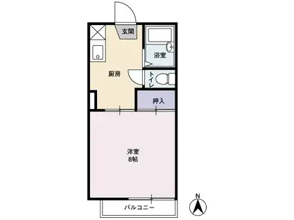 コーポルイ・ヴィトン A棟(1K/1階)の間取り写真