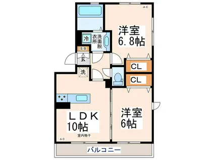 ヴィレッタ(2LDK/2階)の間取り写真