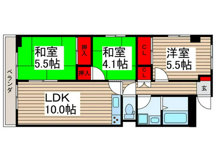 アイビハイツ柴又 2階階 間取り
