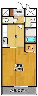 アンプルールクラージュKAZUBON(1K/2階)の間取り写真