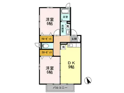 カーサマカビ(2DK/2階)の間取り写真