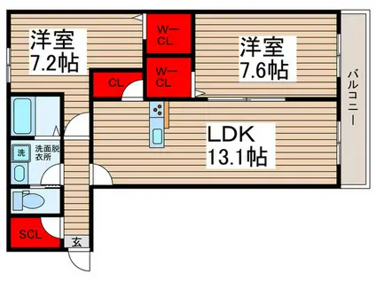 ハイセンチュリー(2LDK/2階)の間取り写真